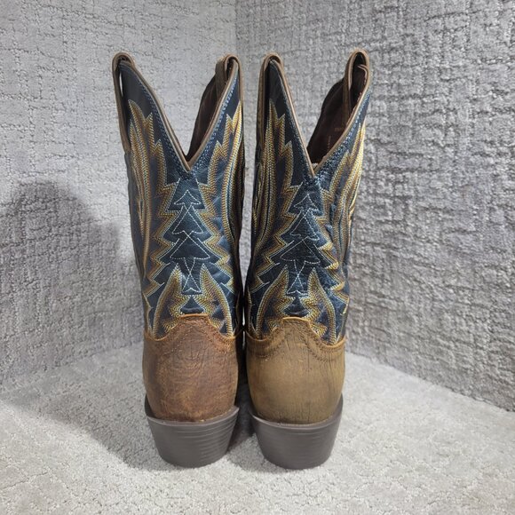 Durango Westward Men's Size 10M US Brown Blue Leather Western Boots DDB0354 - Picture 3 of 12